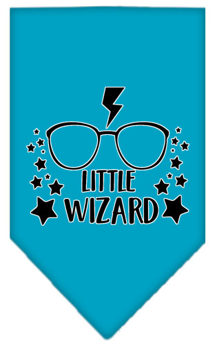 Little Wizard Screen Print Bandana Turquoise Small